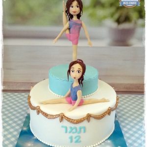 עוגת בת מצווה מתעמלת קרקע